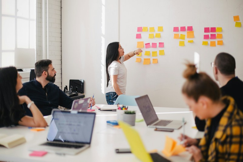 A team working together in a business meeting